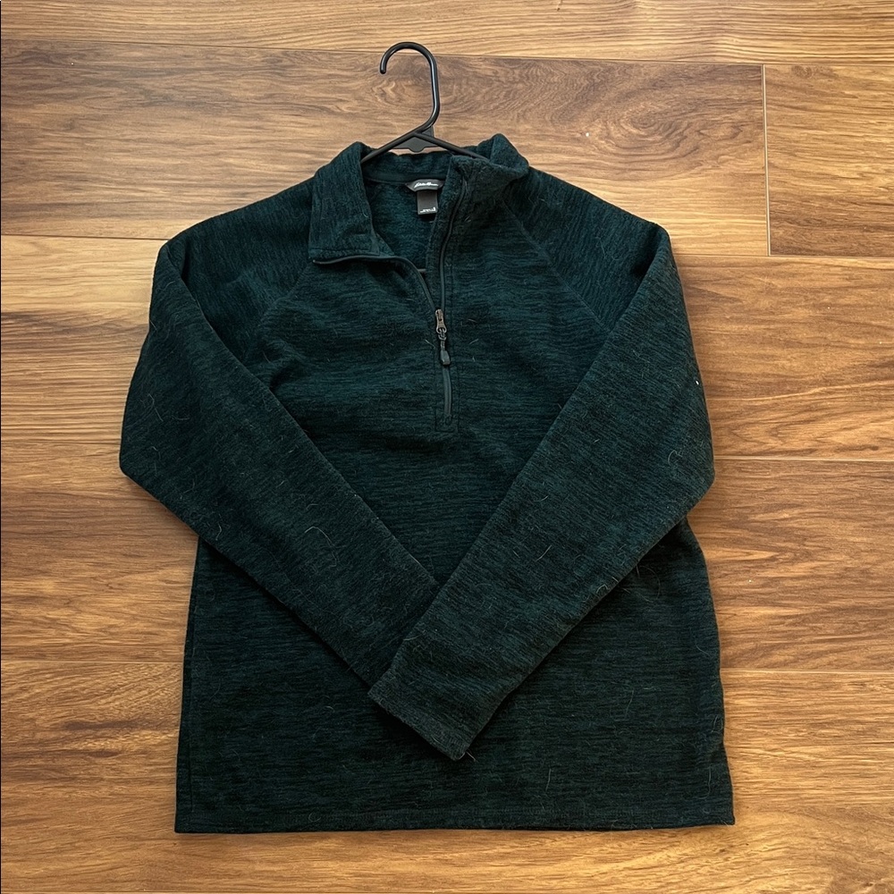 Eddie Bauer Women’s Forest Green Zip-Up Sweater